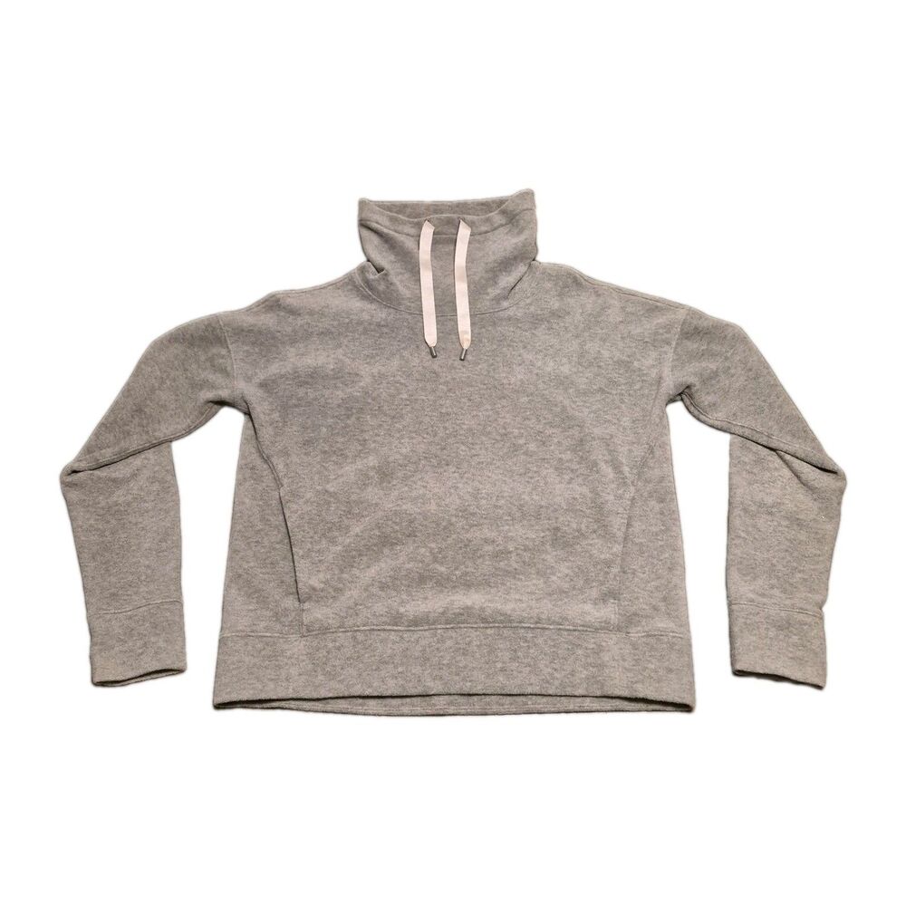 Lululemon Go Forward Pullover Women Size 6 Gray Funnelneck Drawstring Heathered